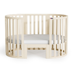 Pat pentru bebeluș Maribelle 9 în 1, design rotund/oval, culoare fildes